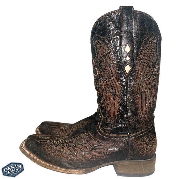 Corral Women’s Brown Cross & Wings Vintage Western/Cowboy Boots - Picture 3 of 16